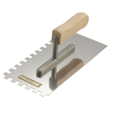 Gletieră inox PROLINE cu mâner lemn și dinți diferiți