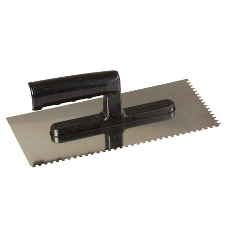 Gletieră inox dentată cu mâner plastic POLONIA, 270×130 mm