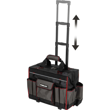 Geantă de scule pe roți impermeabilă cu 18 buzunare, 440 × 240 × 420 mm, poliester Oxford, PROLINE 62152