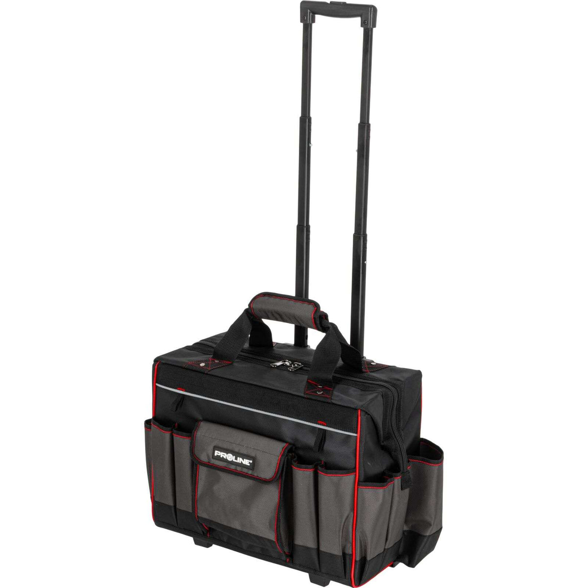 Geantă de scule pe roți impermeabilă cu 18 buzunare, 440 × 240 × 420 mm, poliester Oxford, PROLINE 62152