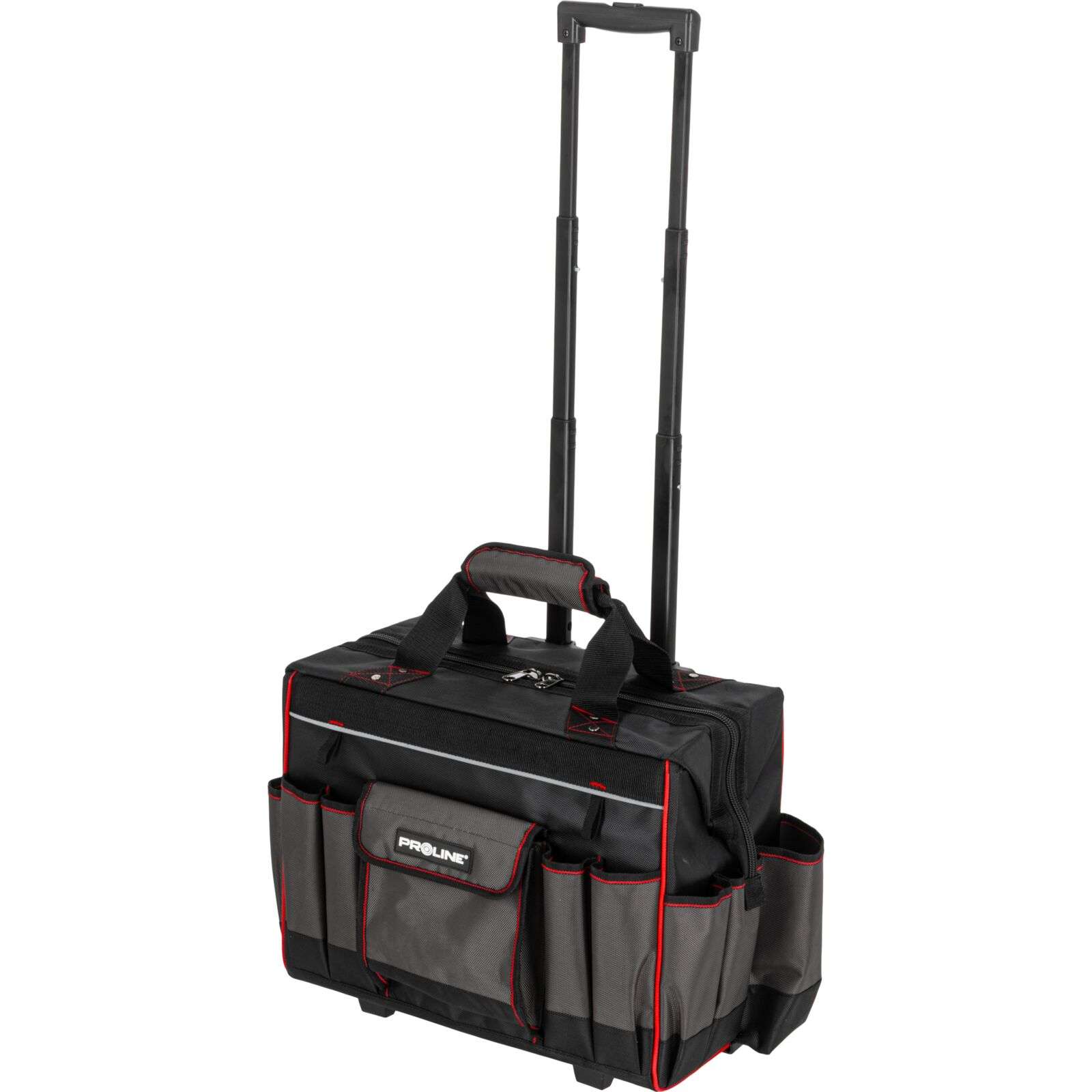 Geantă de scule pe roți impermeabilă cu 18 buzunare, 440 × 240 × 420 mm, poliester Oxford, PROLINE 62152