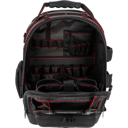 Geantă impermeabilă tip rucsac pentru unelte cu 22 de buzunare, poliester Oxford, PROLINE 62158