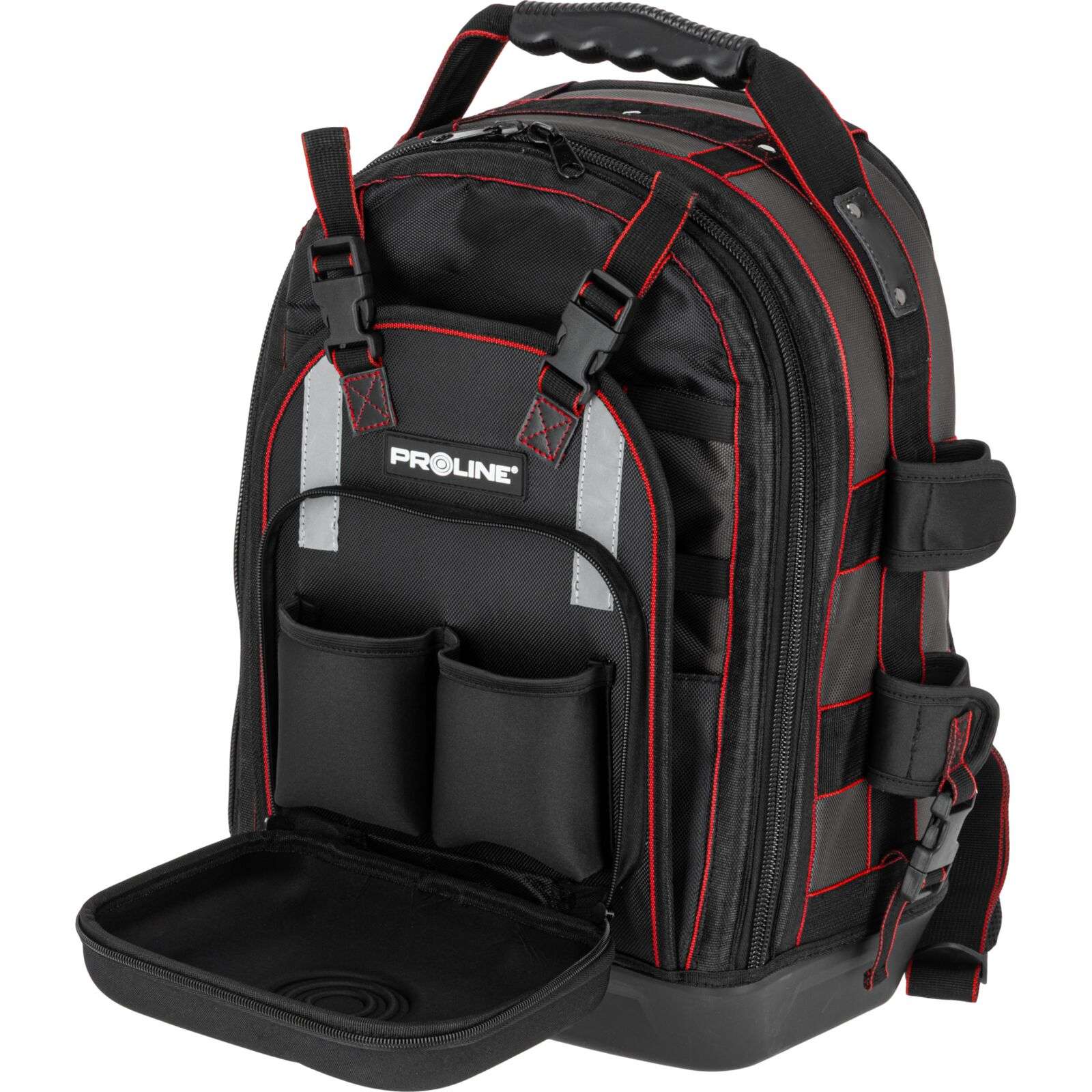 Geantă impermeabilă tip rucsac pentru unelte cu 22 de buzunare, poliester Oxford, PROLINE 62158