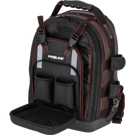 Geantă impermeabilă tip rucsac pentru unelte cu 22 de buzunare, poliester Oxford, PROLINE 62158