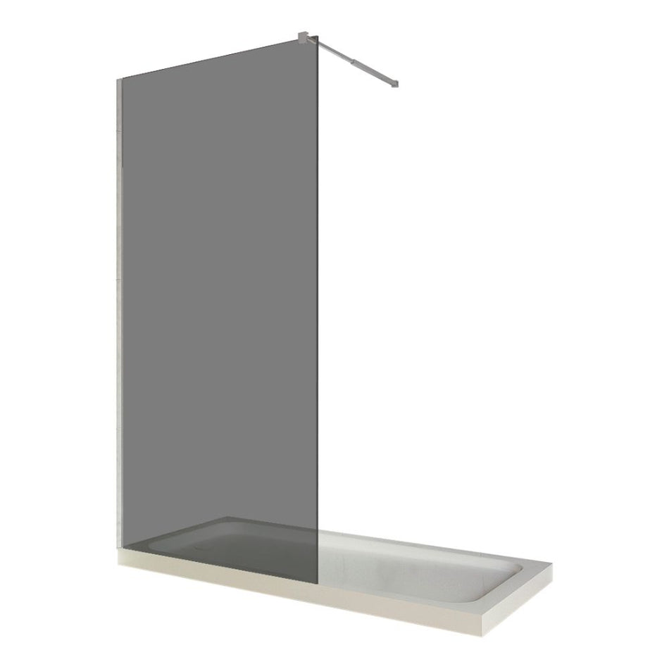 Paravan Dus walk in, sticla fumurie, 6 mm, profil crom, tija extensibila 1200 x 2000 mm