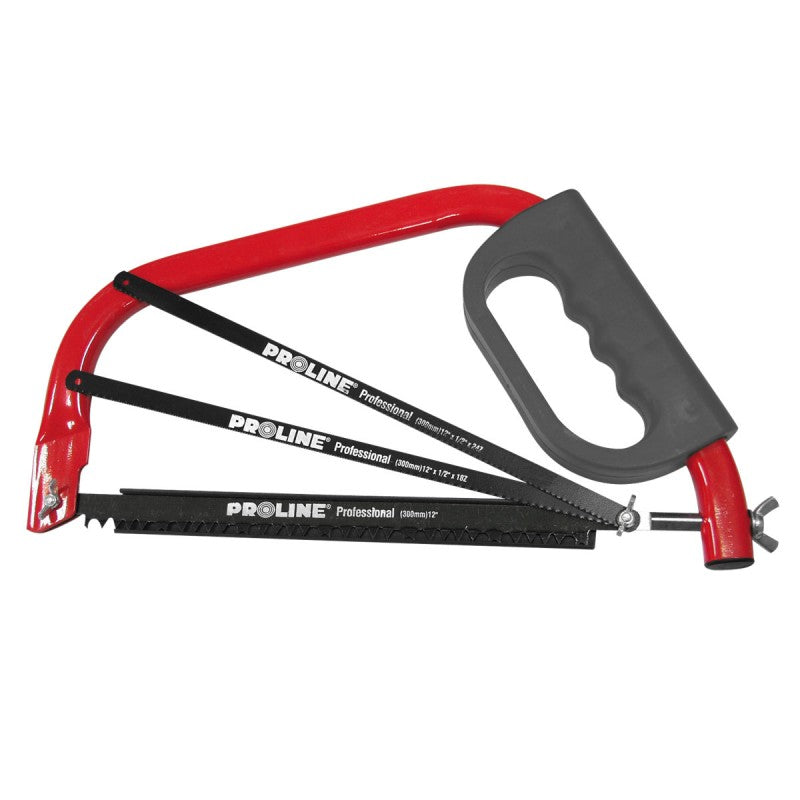 Fierăstrău arcuit cu 3 lame 300 mm pentru lemn, metal și plastic Proline 64433