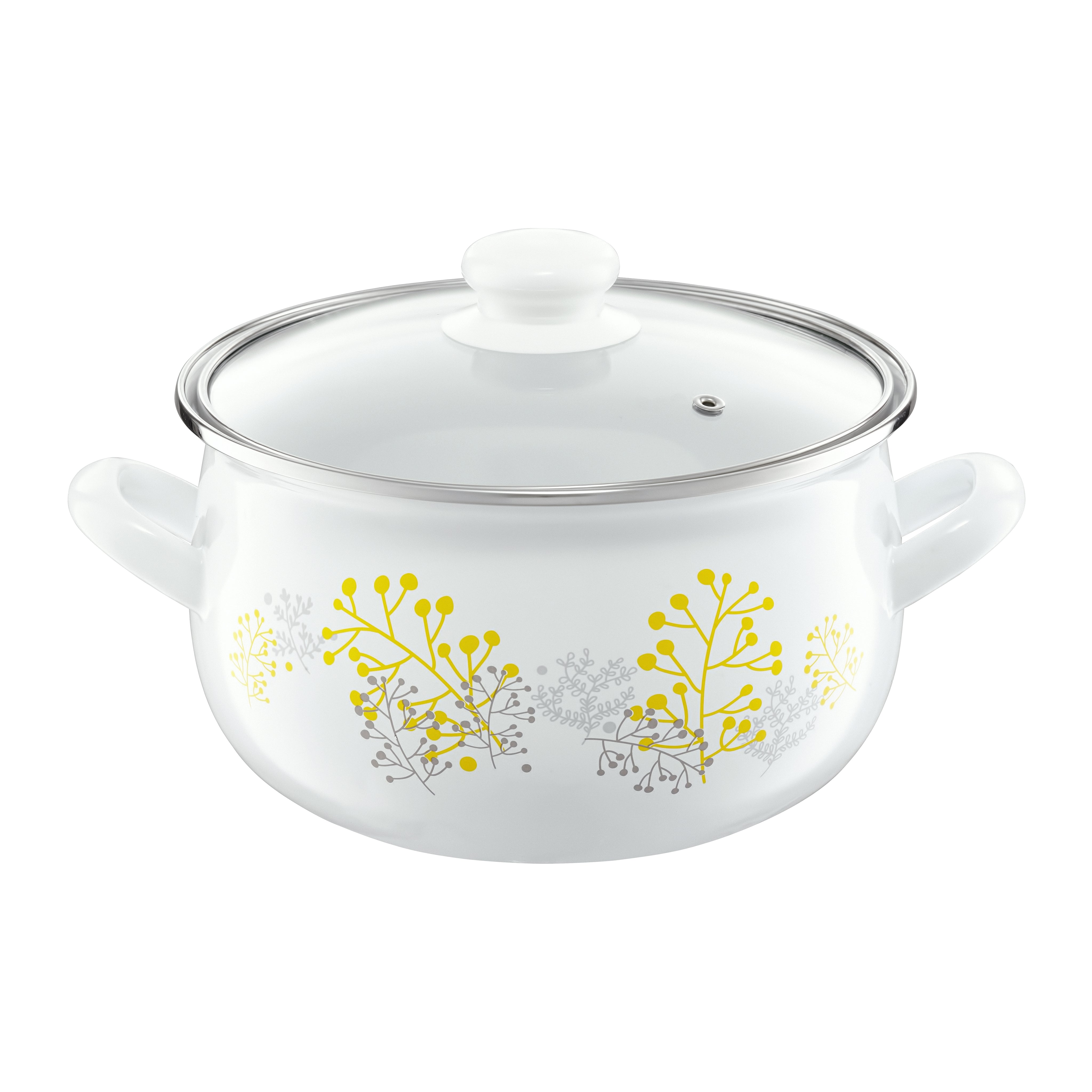 Oala Emaiil Cu Capac, Decorata 4.5l