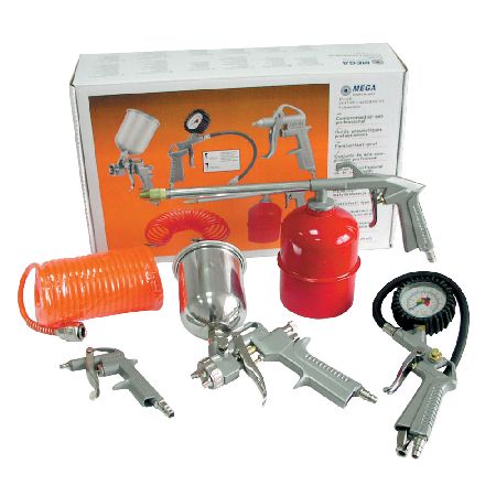 Trusă pistoale pneumatice și furtun 5 piese MEGA 66243