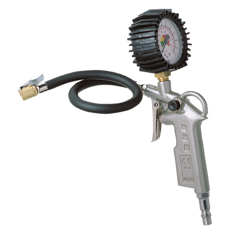Pistol pentru umflat cu manometru, furtun 40 cm, MEGA 66246