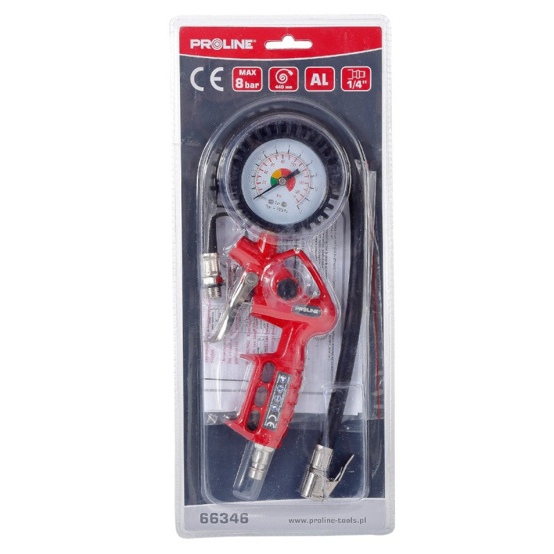 Pistol pentru umflat cu manometru, diametru manometru 60 mm Proline 66346
