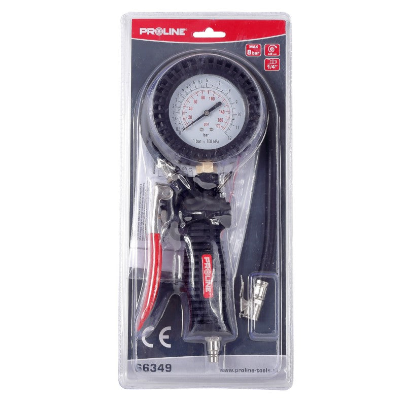 Pistol pentru umflat cu manometru premium, diametru 80 mm PROLINE 66349