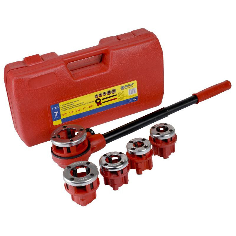 Trusă filiere 3/8-1 1/4 cu clichet, adaptor, prelungitor MEGA 67205