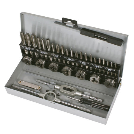 Trusă tarozi și filiere HSS cu accesorii M3-M12, 32 piese PROLINE 67232