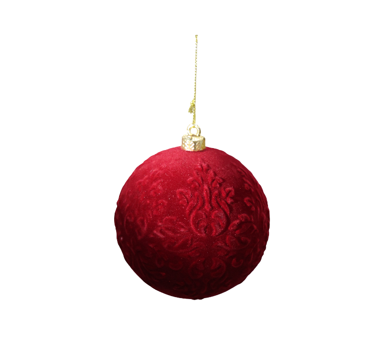 XMAS GLOB 10 CM BORDO DIN PLASTIC CU CATIFEA 16007BU10