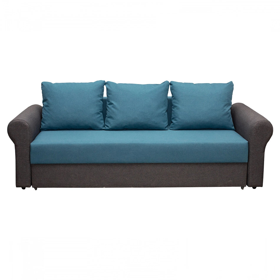 Canapea Sara Extensibila, 3 Locuri, L Depozitare, Albastru 235x90x75cm, Stofa Lux 30+Lux06