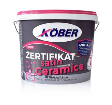 Vopsea Ultralavabila Zertifikat Cu Microsfere Ceramice, Satin Alb 15l