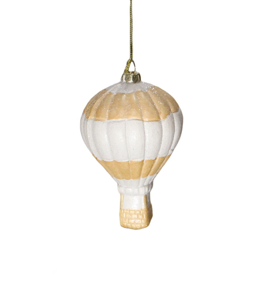 XMAS ORNAMENT BRAD BALON ALB AURIU,PLASTIC