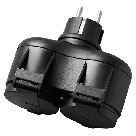 Adaptor 2 căi IP44 16A max 3500 W negru Optonica 7637