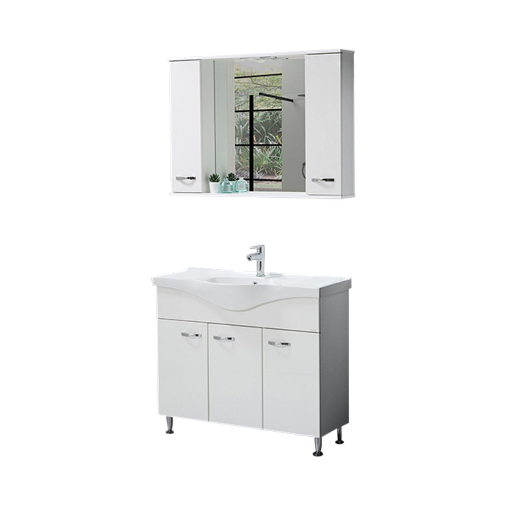 Set Mobilier Baie 3 Piese Olimpos 105 Cm (955x350x840 Mm) Alb