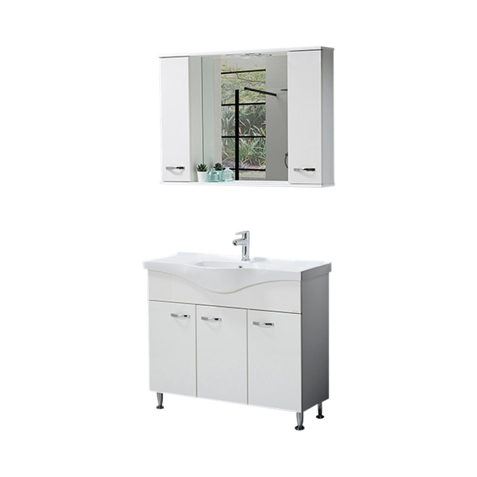 Set Mobilier Baie 3 Piese Olimpos 105 Cm (955x350x840 Mm) Alb