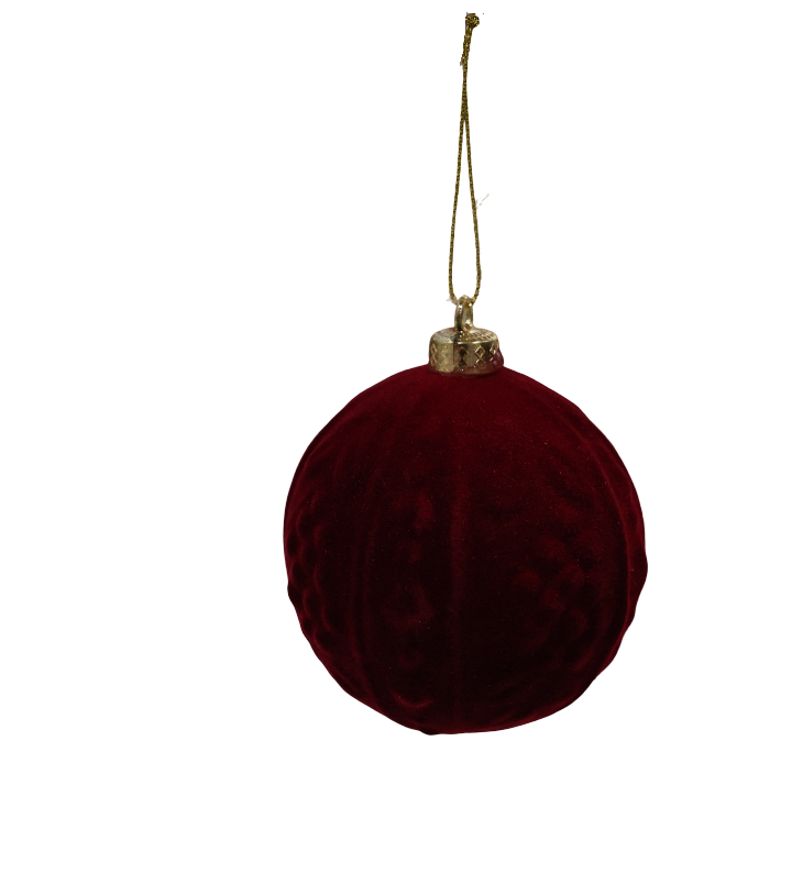 XMAS GLOB 8 CM BORDO DIN PLASTIC CU CATIFEA 16023BU8