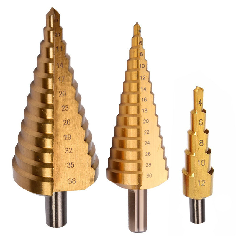 Set burghie metal HSS-Ti conice în trepte 4-38 mm, 3 piese PROLINE 77803
