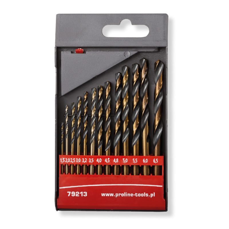 Set burghie metal HSS 135° PROLINE cu 13 piese în casetă