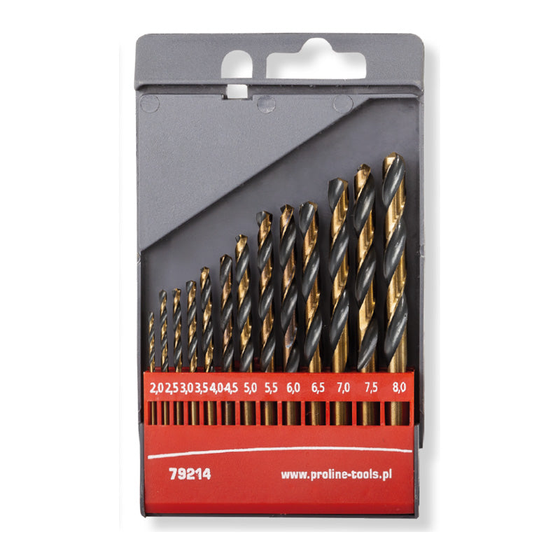 Set burghie metal HSS 135° PROLINE cu 13 piese în casetă