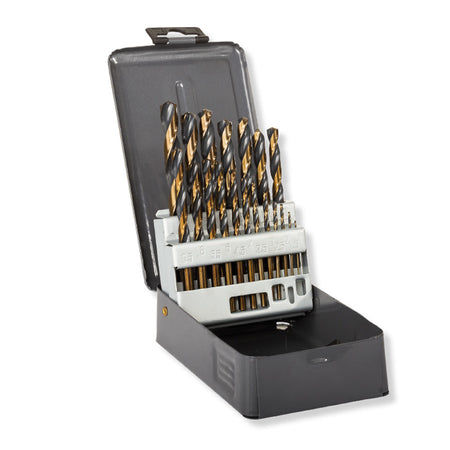 Set burghie metal HSS 135° în cutie PROLINE 1-10 mm 19 bucăți