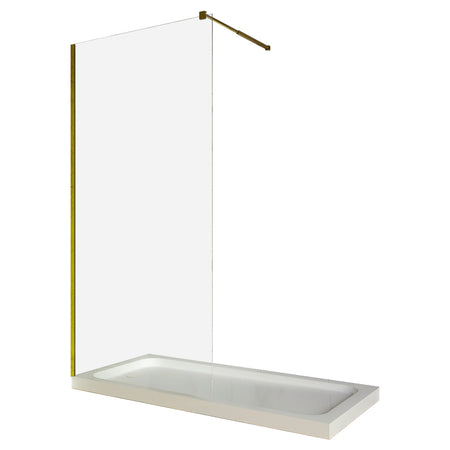 Paravan duș walk-in, perete sticlă 6 mm transparentă, profil auriu, tija extensibilă, 80 × 200 cm Celesta 276955