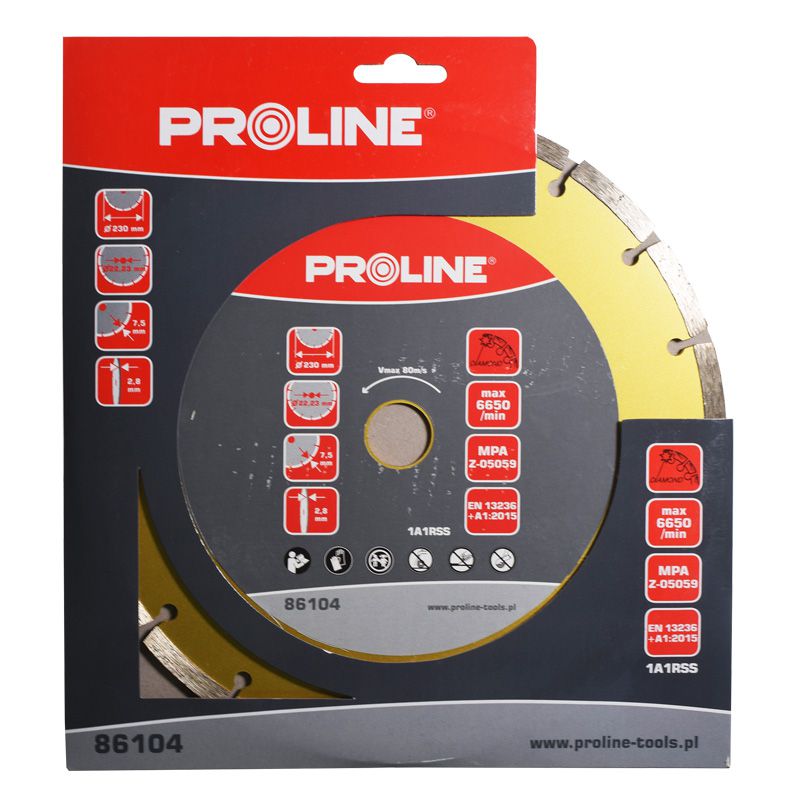 Disc diamantat segmentat super dur PROLINE pentru tăiere uscată