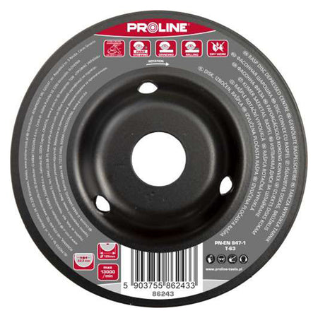 Disc rașpel convex fin pentru prelucrare suprafețe 125 mm PROLINE 86243