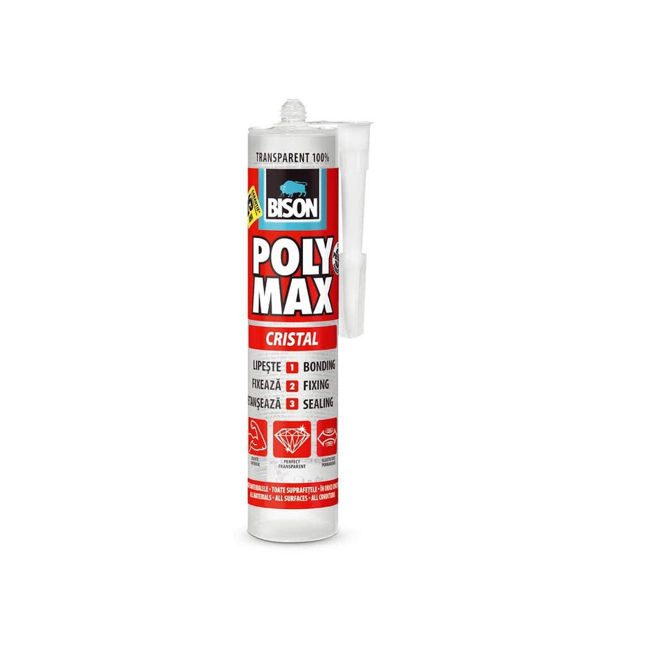 Adeziv Bison Poly Max Cristal Transparent Ms Polimer 300g