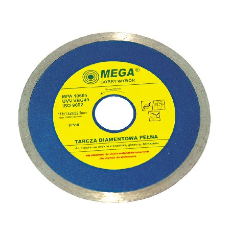 Disc diamantat continuu MEGA pentru ceramică, gresie și marmură, orificiu 22.2 mm