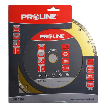 Disc diamantat turbo super dur PROLINE pentru tăiere piatră și beton
