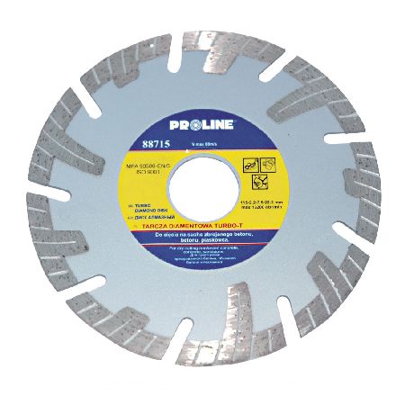 Disc diamantat turbo segmentat PROLINE pentru beton și gresie