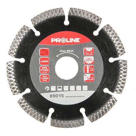Disc diamantat segmentat laser tip-X PROLINE pentru materiale dure