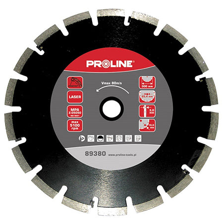 Disc diamantat segmentat laser pentru asfalt 350 mm × 25.4 mm Proline 89385