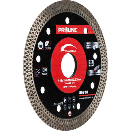 Disc diamantat subțire pentru debitare, tăiere gresie, marmură, ceramică PROLINE