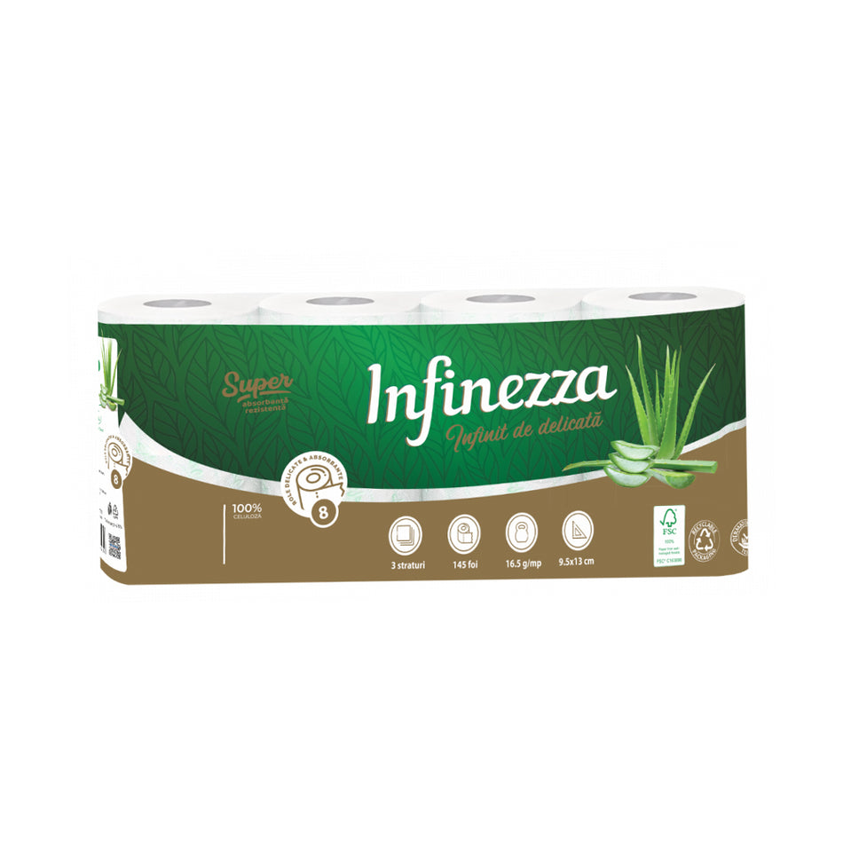 Infinezza Hartie Ig.parfumata 3str aAloe Vera, 8/set