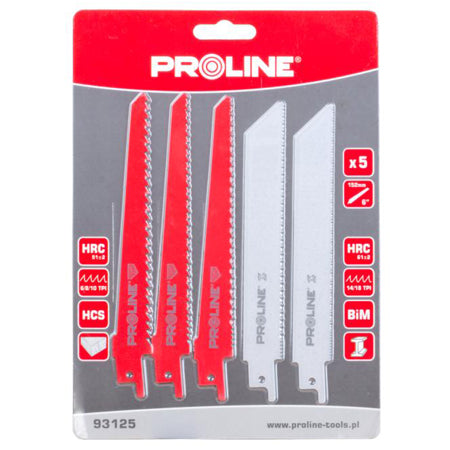 Pânze fierăstrău electric orizontal lemn și metal set 5/ blister Proline 93125
