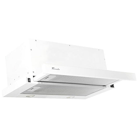 Hotă telescopică Storm, 1200 m³/h, 60 cm, alb, LED, filtru aluminiu Tornado 96518