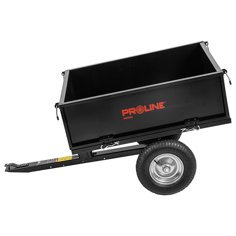 Remorcă basculantă din oțel pentru grădină, cu pereți rabatabili, capacitate 250 kg, PROLINE-M 98002