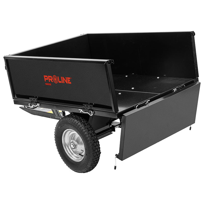 Remorcă basculantă din oțel pentru grădină, cu pereți rabatabili, capacitate 250 kg, PROLINE-M 98002