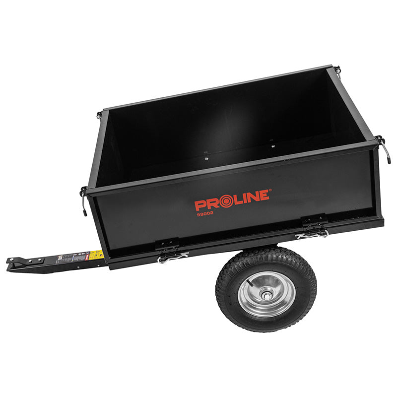 Remorcă basculantă din oțel pentru grădină, cu pereți rabatabili, capacitate 250 kg, PROLINE-M 98002