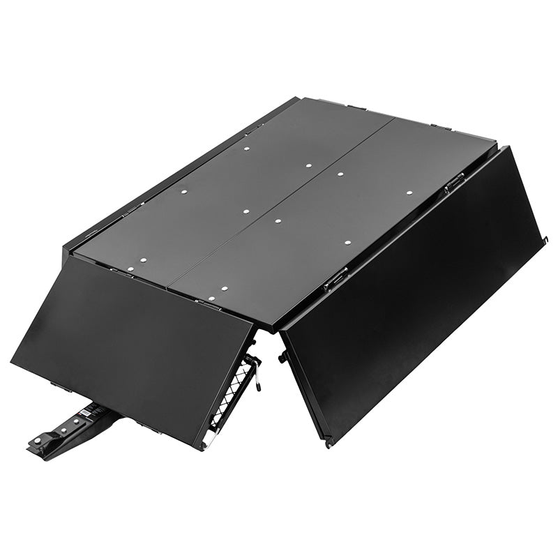 Remorcă basculantă de grădină din oțel cu protap și grilă, volum 295 L și capacitate 250 kg PROLINE-M 98003