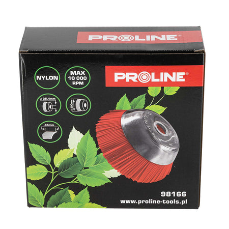 Perie motocoasă tip cupă din nailon cu orificiu 200 mm PROLINE 98166