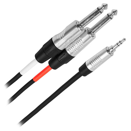Cablu Y Jack 3,5 mm stereo la 2× Jack 6,35 mm mono, OFC, Touring