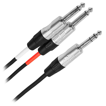 Cablu Y jack 6.3mm stereo la 2 x mono, 1 m, PLUGGER 99200P
