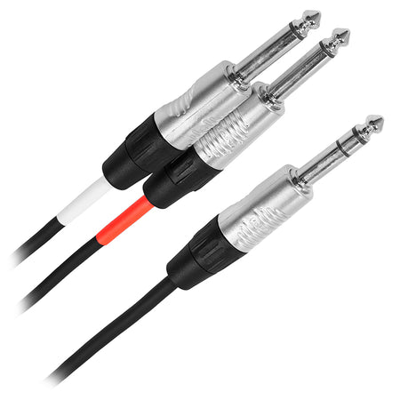 Cablu Y jack 6.3mm stereo la 2 x mono, 1 m, PLUGGER 99200P
